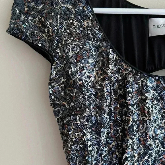 Dress The Population Gabriella Mini Dress, Sequined Open Back Dress, Large - Picture 9 of 16